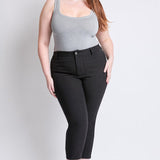 Hyper-Stretch Plus Crop Straight: Black