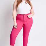 Hyper-Stretch Plus Crop Straight: Pink