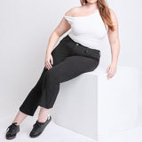 Hyper-Stretch Crop Kick Flare: Black