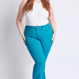 Hyper-Stretch Plus Crop Kick Flare: Blue