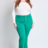 Hyper-Stretch Plus Crop Kick Flare: Green