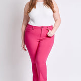 Hyper-Stretch Plus Crop Kick Flare: Pink