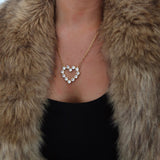 LARGE DIAMOND HEART NECKLACE ￼