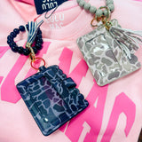 LULU MAC: Camo Beaded KeyRing/Wallet ID