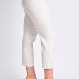 Hyper-Stretch Crop Straight: Cream