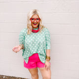 Spotted on You Top (Sage/White)