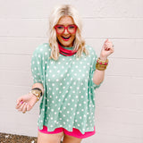 Spotted on You Top (Sage/White)