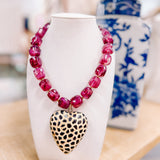 Hart Designs: Chunky Purple Giraffe Mini Heart Necklace