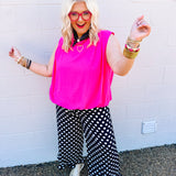 Stylive Sweet Spot Polka Dot Ruffle Pants: Black/White