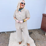 Oddi Brown Striped Top