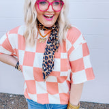 Stylive Light Orange Check Point Top