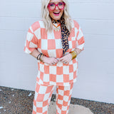 Stylive Light Orange Check Point Pant