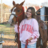 LULU MAC Pink Logo Sweatshirt with Red Gingham