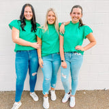 Green Lacey Top