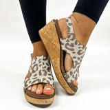Corkys Tan Sparkle Leopard Carley Sandals
