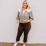 Leopard Ruffle Top