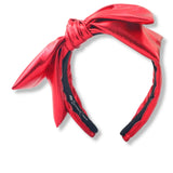 BC: Red Metallic Bow Headband