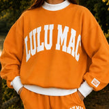 LULU MAC MockNeck Two Tone: TN Orange with White