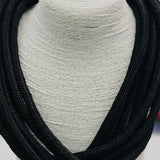 Black Rope 8 Strand Chunky Necklace