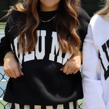 LULU MAC: Black Logo Puff Crew (Oversized Style)