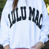 LULU MAC: White Logo Puff Crew (Oversized Style)