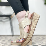 Corkys Ready or Not Wedge in Gold Metallic