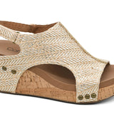 Corkys Carley Wedge in Silver Raffia