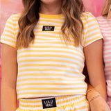 LULU MAC: Light Yellow Striped BabyDoll