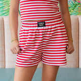 LULU MAC: Red Striped Shorts