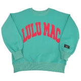 LULU MAC: Teal Logo Puff Crew (Oversized Style)