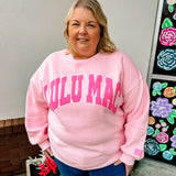LULU MAC: Light Pink Logo Crew (OVERSIZED STYLE)