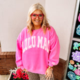 LULU MAC: BubbleGum Logo Crew (OVERSIZED STYLE)