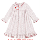 Christmas LS Swiss Dot Gown