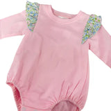 Hampton James: Pink Angel Sleeve Floral Bubble (Monogram Included)