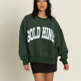 Gold Hinge Cream Logo Sweatshirt Forest Green