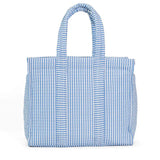 TRVL Quilted GO GO Tote: Chambray Pimlico Stripe