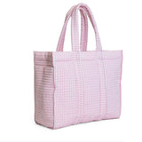 TRVL Quilted GO GO Tote: Dusty Rose Stripe