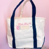 Ivory Boat Tote in Navy (Monogram Included)