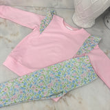 Hampton James Pink Angel Sleeve Floral Pant Set (Monogram Service)