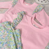Hampton James Pink Angel Sleeve Floral Pant Set (Monogram Service)