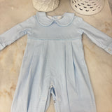 Hampton James Tripp Micro Gingham Blue Romper (Monogrammed Included)