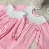 Hampton James Scottie Pink Scalloped Collar Dress (Monogram Included)