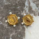 PEARL COIN EARRINGS