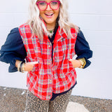 Mistletoe Plaid Vest