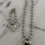 SILVER BUBBLE HEART BRACELET