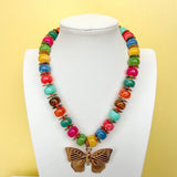 LOVE LEMON LANE Medium Rondelle Acrylic Bead Necklace – Multi