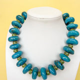 Love Lemon Lane XL Rondelle Turquoise & Green Necklace 30mm