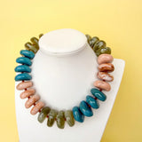 Love Lemon Lane Green Multi Rondelle Necklace 30mm