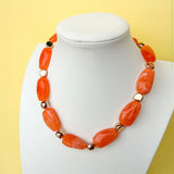 LOVE LEMON LANE Statement Beaded Necklace – Orange