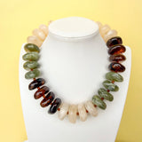 Love Lemon Lane Neutral Mix Rondelle Chunky Beaded Necklace 30mm